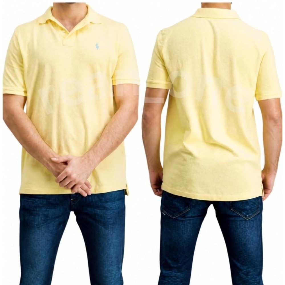 Polo Ralph Lauren Men's Light Yellow Classic Fit Short Sleeve Polo Shirt Size L